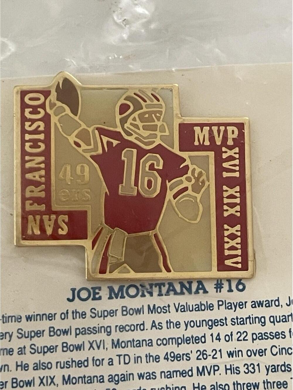 Joe Montana #16 Pin San Francisco 49ers Super Bowl XIX MVP Vintage Unocal 76